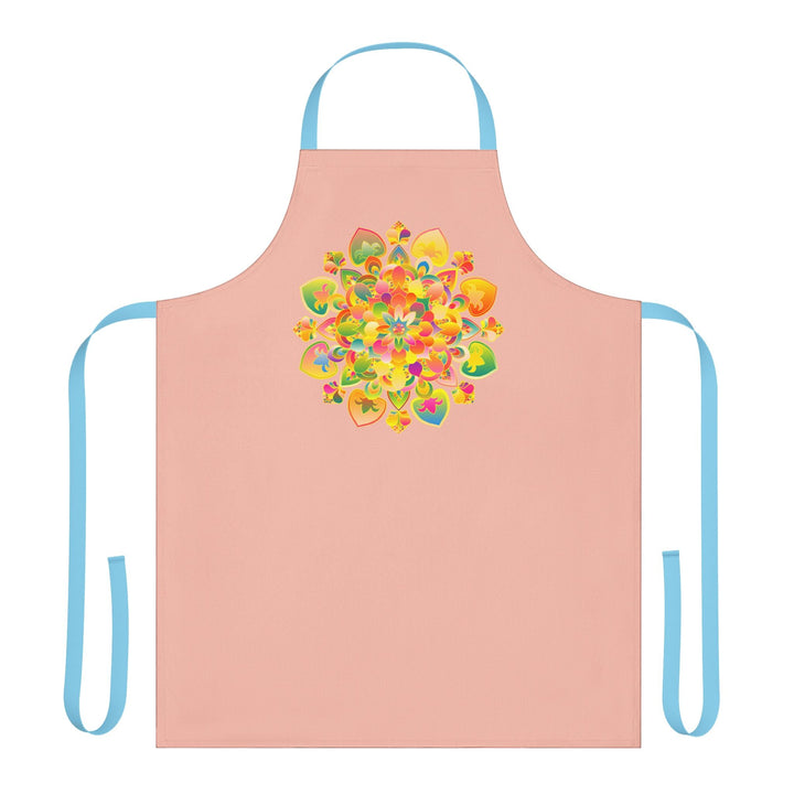 Peach Mandala Apron - Hand Drawn Art All Over Prints - Blululi