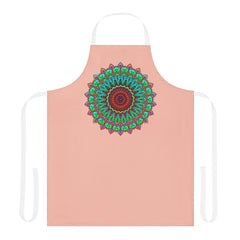 Peach Mandala Apron - Hand Drawn Art All Over Prints - Blululi