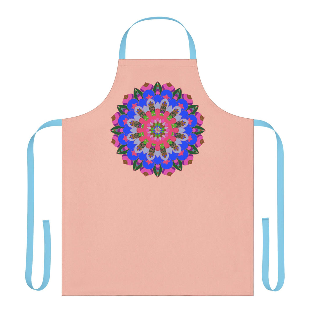 Peach Mandala Apron - Hand Drawn Art All Over Prints - Blululi