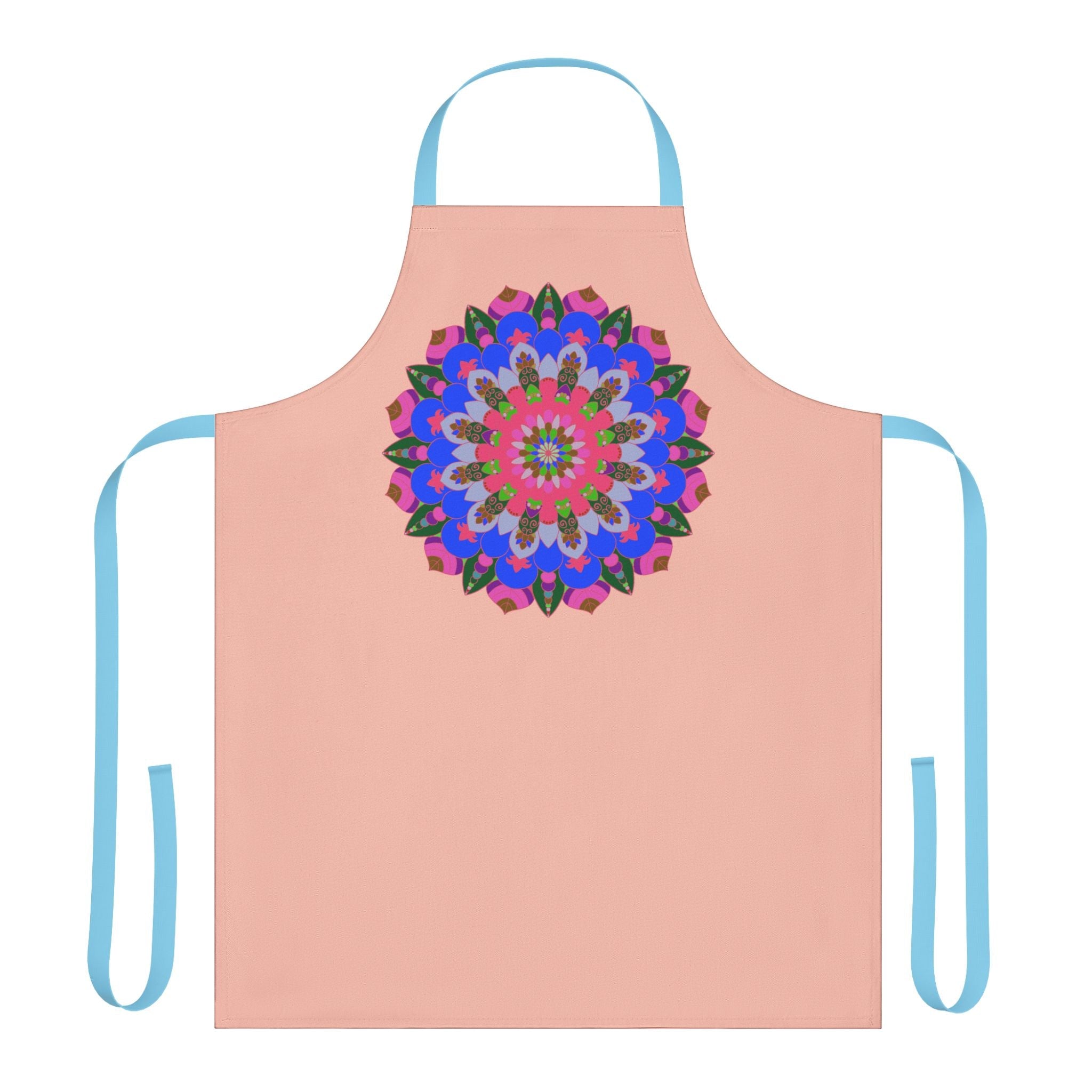 Peach Mandala Apron - Hand Drawn Art All Over Prints - Blululi