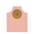 Peach Mandala Apron - Hand Drawn Art All Over Prints - Blululi