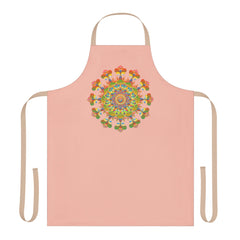 Peach Mandala Apron - Hand - Drawn Art All Over Prints - Blululi