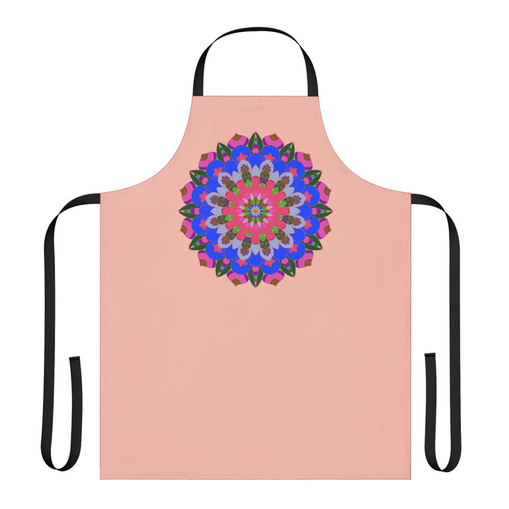 Peach Mandala Apron - Hand Drawn Art All Over Prints - Blululi