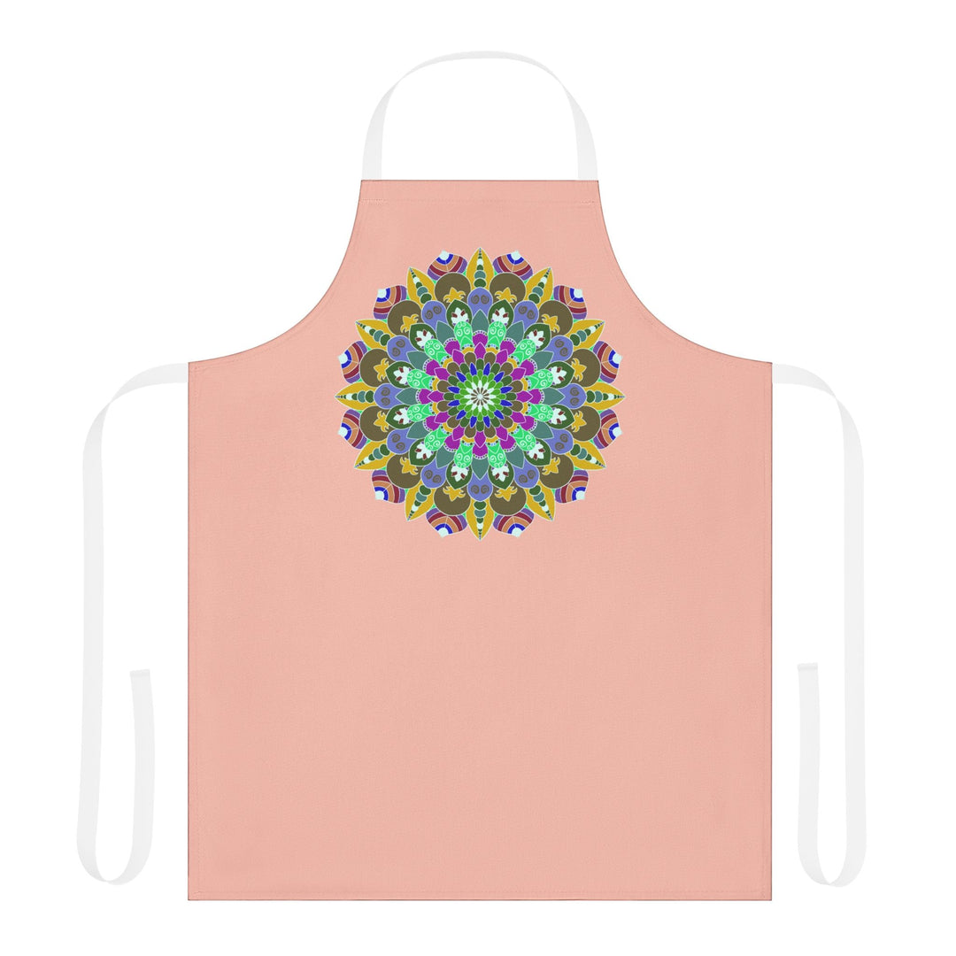 Peach Mandala Apron - Hand Drawn Art Kitchen All Over Prints - Blululi