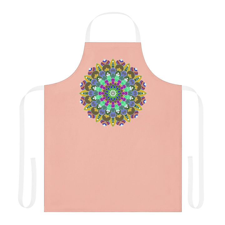 Peach Mandala Apron - Hand Drawn Art Kitchen All Over Prints - Blululi