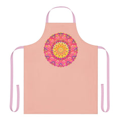 Peach Mandala Apron - Hand Drawn Art Kitchen All Over Prints - Blululi