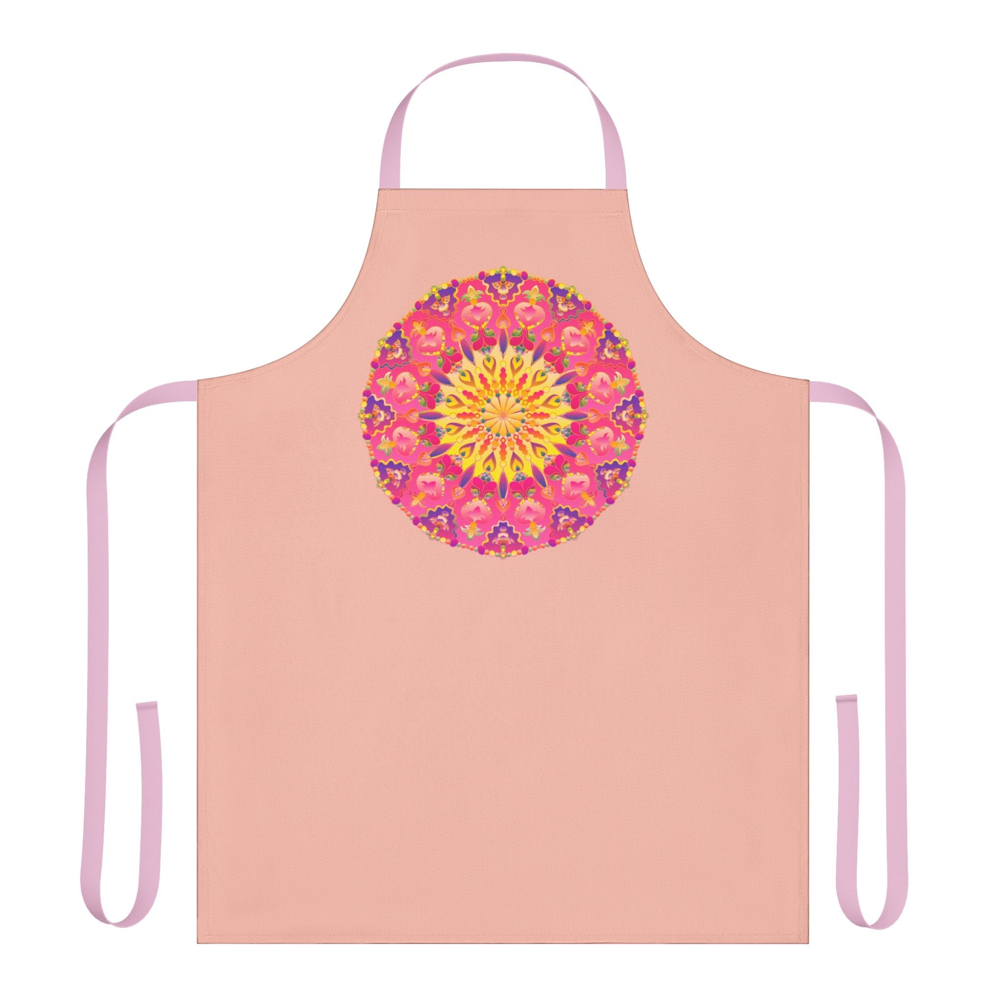 Peach Mandala Apron - Hand Drawn Art Kitchen All Over Prints - Blululi