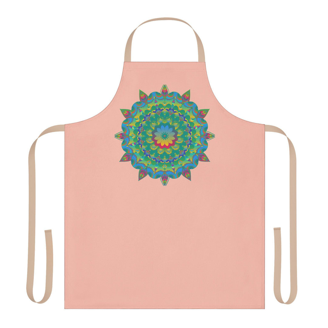 Peach Mandala Apron - Hand - Drawn Art Kitchen All Over Prints - Blululi