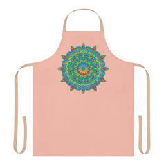 Peach Mandala Apron - Hand - Drawn Art Kitchen All Over Prints - Blululi