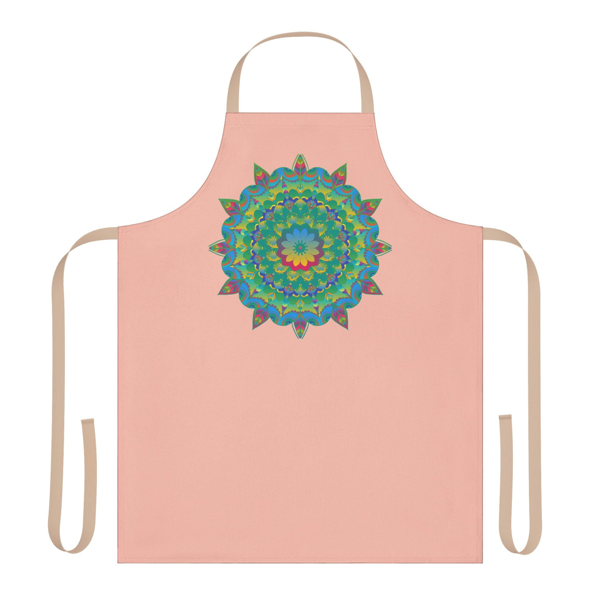 Peach Mandala Apron - Hand - Drawn Art Kitchen All Over Prints - Blululi