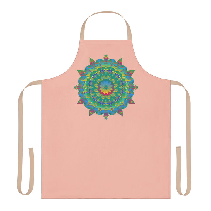 Peach Mandala Apron - Hand - Drawn Art Kitchen All Over Prints - Blululi