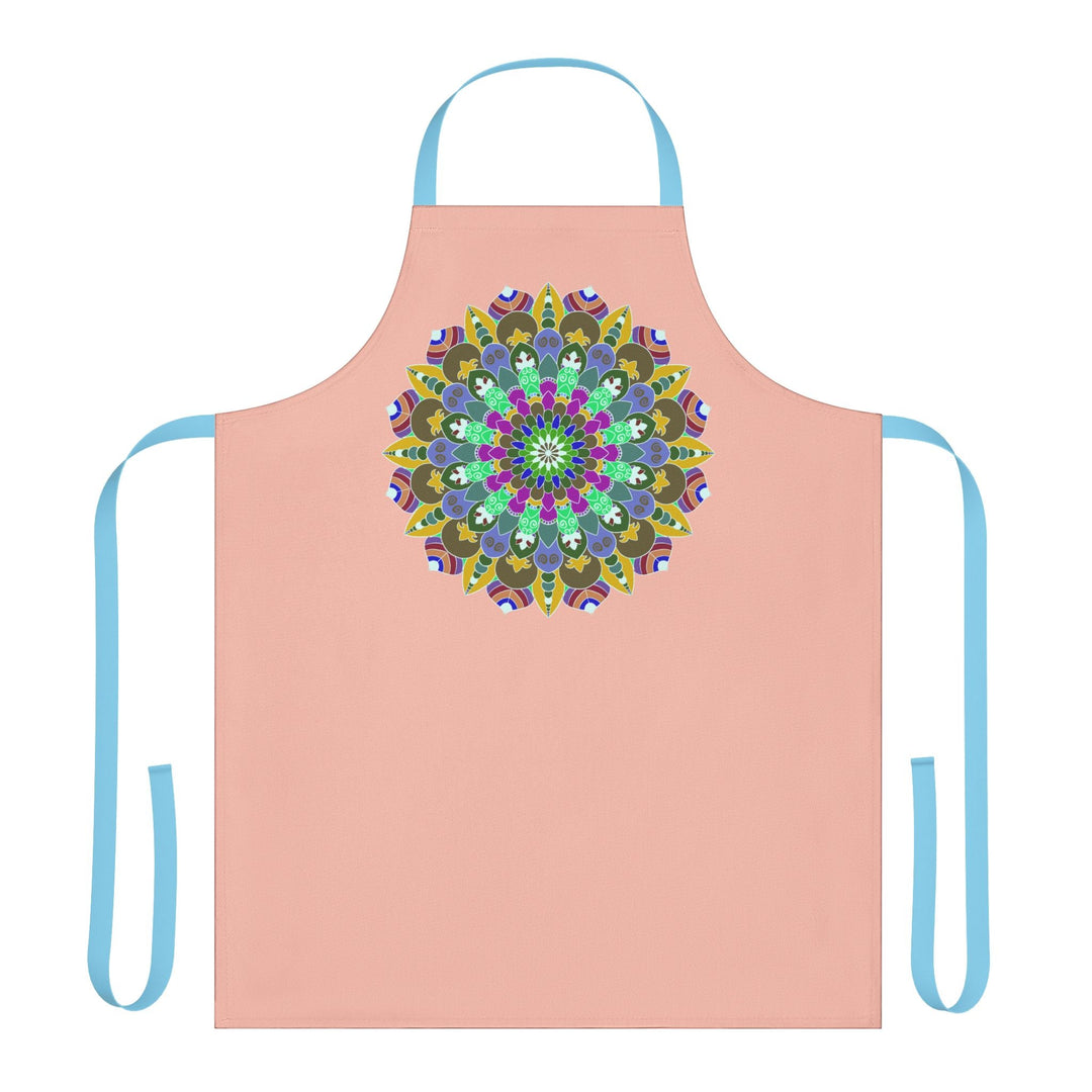 Peach Mandala Apron - Hand Drawn Art Kitchen All Over Prints - Blululi