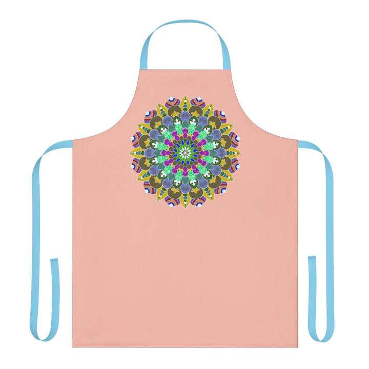 Peach Mandala Apron - Hand Drawn Art Kitchen All Over Prints - Blululi