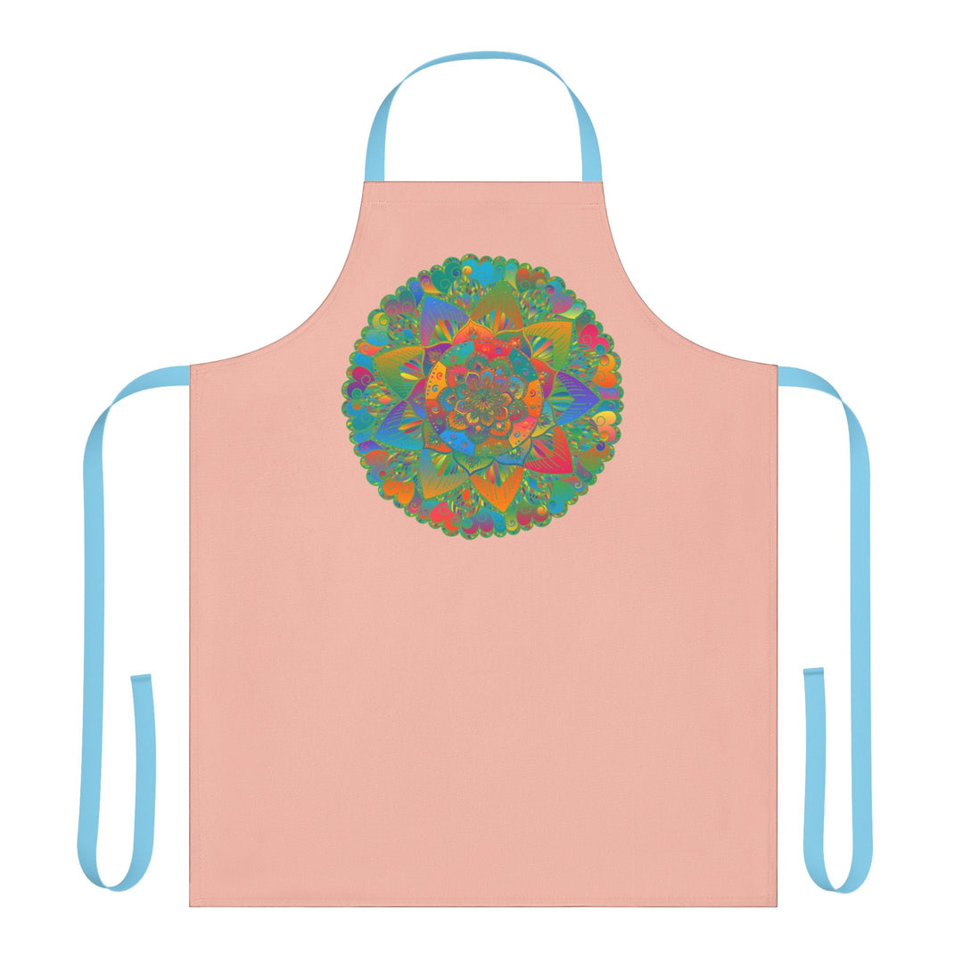 Peach Mandala Apron - Hand - Drawn Art Kitchen All Over Prints - Blululi