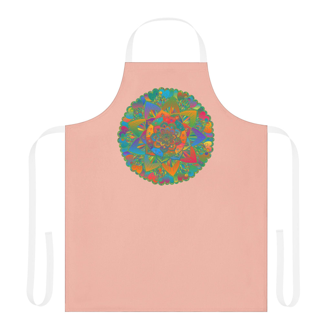 Peach Mandala Apron - Hand - Drawn Art Kitchen All Over Prints - Blululi