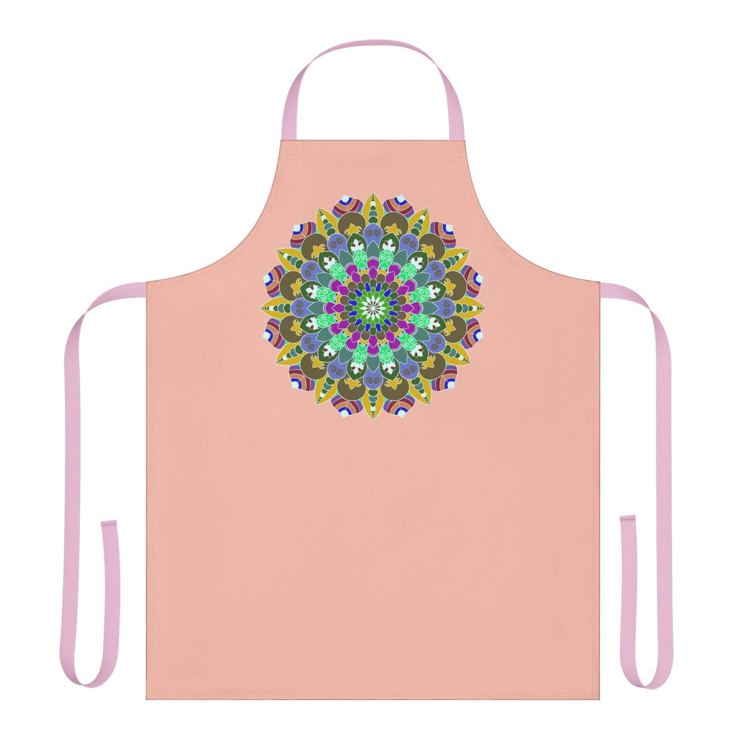 Peach Mandala Apron - Hand Drawn Art Kitchen All Over Prints - Blululi