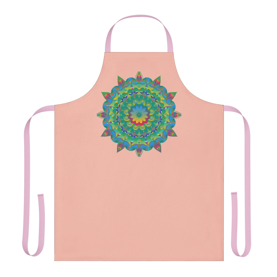 Peach Mandala Apron - Hand - Drawn Art Kitchen All Over Prints - Blululi