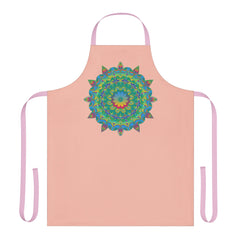 Peach Mandala Apron - Hand - Drawn Art Kitchen All Over Prints - Blululi