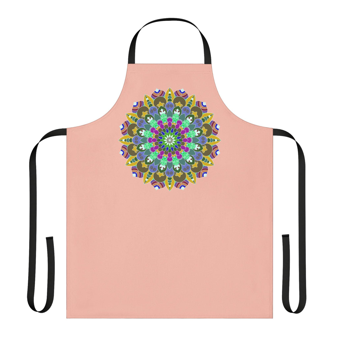 Peach Mandala Apron - Hand Drawn Art Kitchen All Over Prints - Blululi