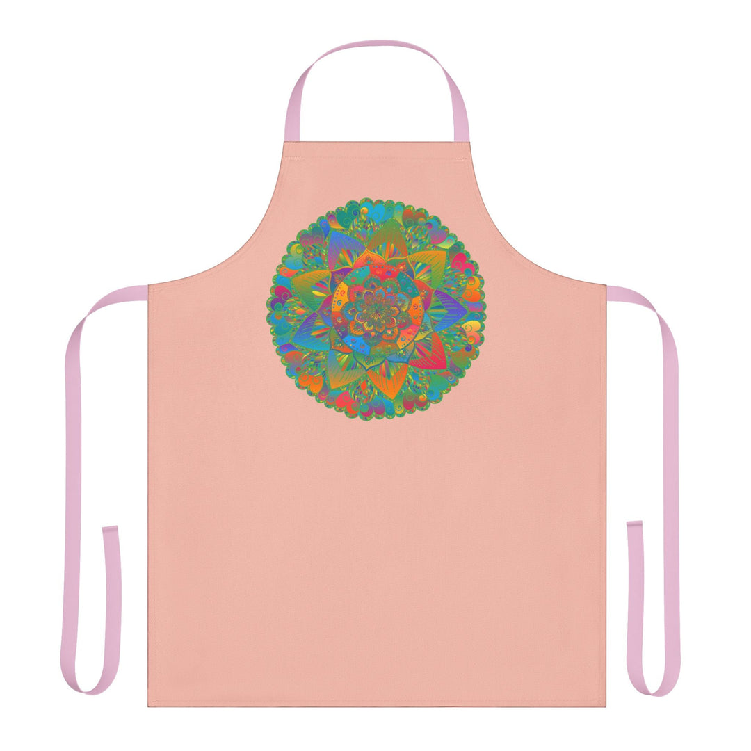 Peach Mandala Apron - Hand - Drawn Art Kitchen All Over Prints - Blululi