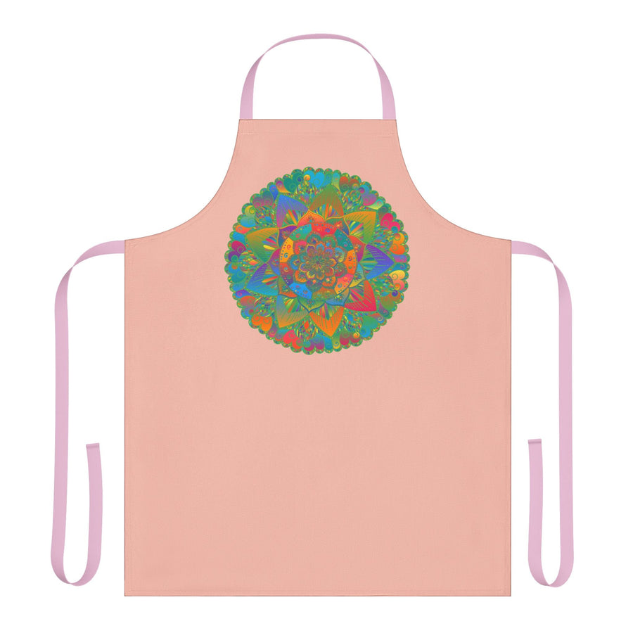 Peach Mandala Apron - Hand - Drawn Art Kitchen All Over Prints - Blululi