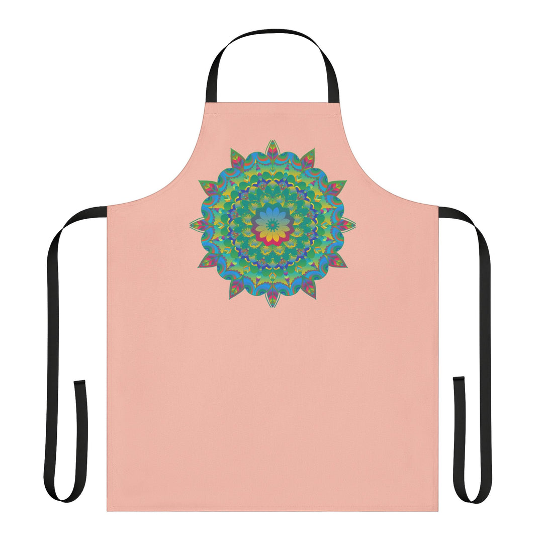 Peach Mandala Apron - Hand - Drawn Art Kitchen All Over Prints - Blululi