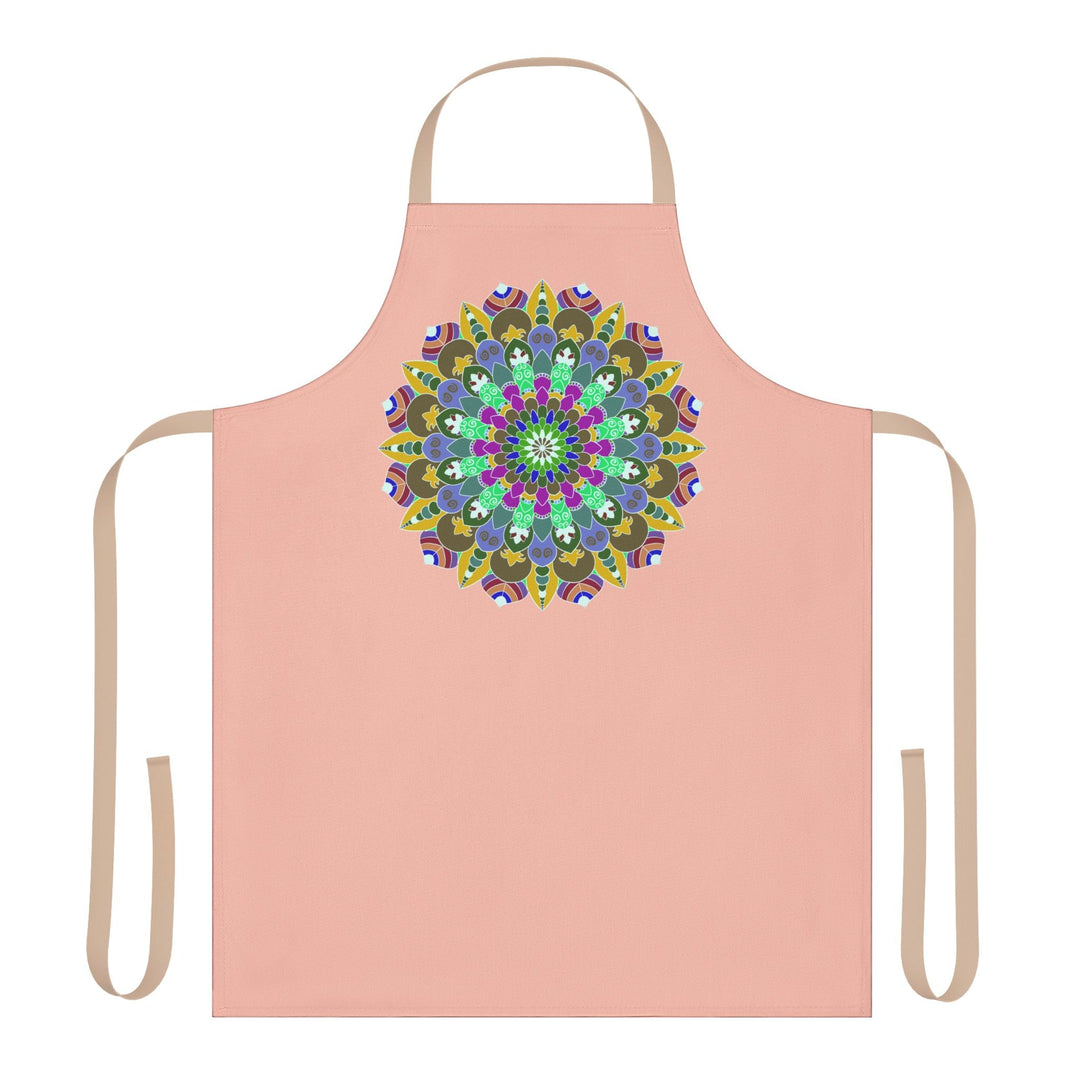 Peach Mandala Apron - Hand Drawn Art Kitchen All Over Prints - Blululi