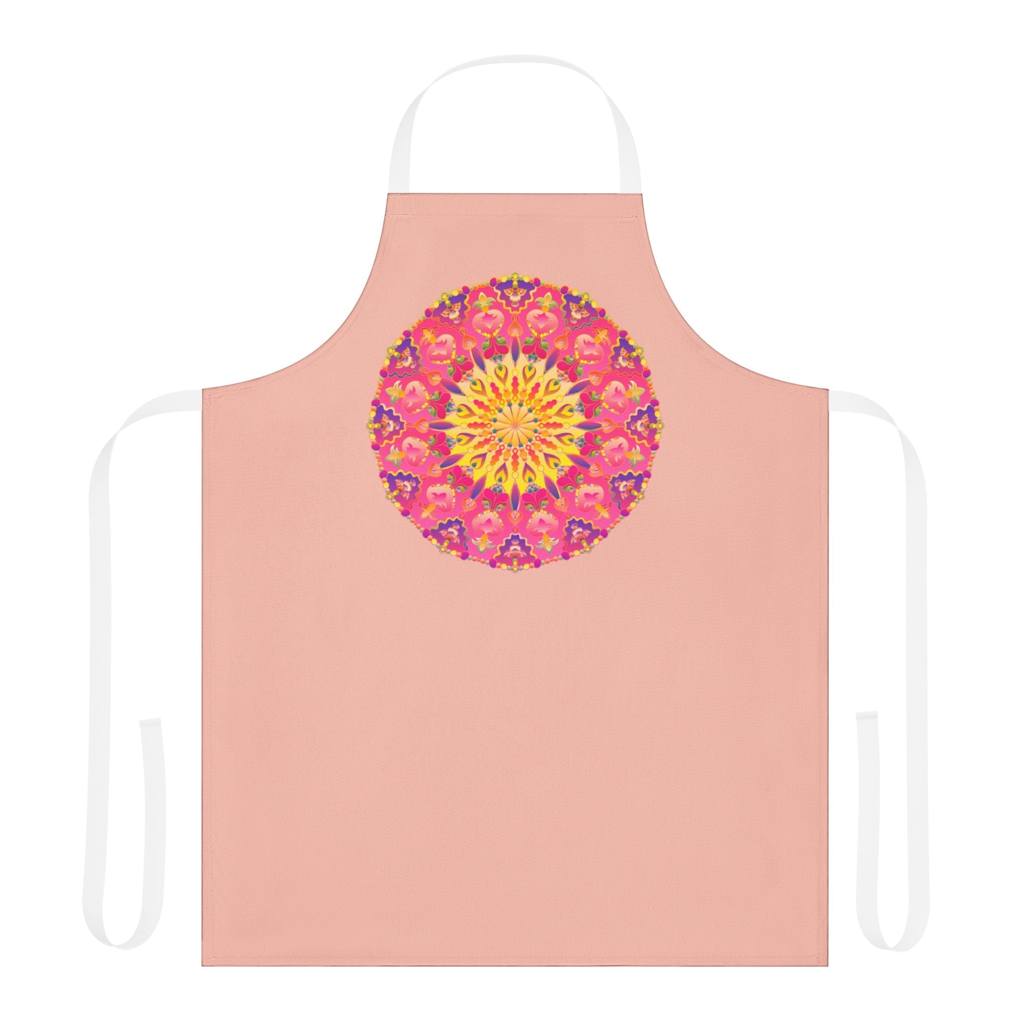 Peach Mandala Apron - Hand Drawn Art Kitchen All Over Prints - Blululi