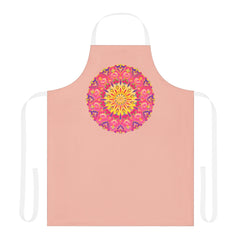 Peach Mandala Apron - Hand Drawn Art Kitchen All Over Prints - Blululi