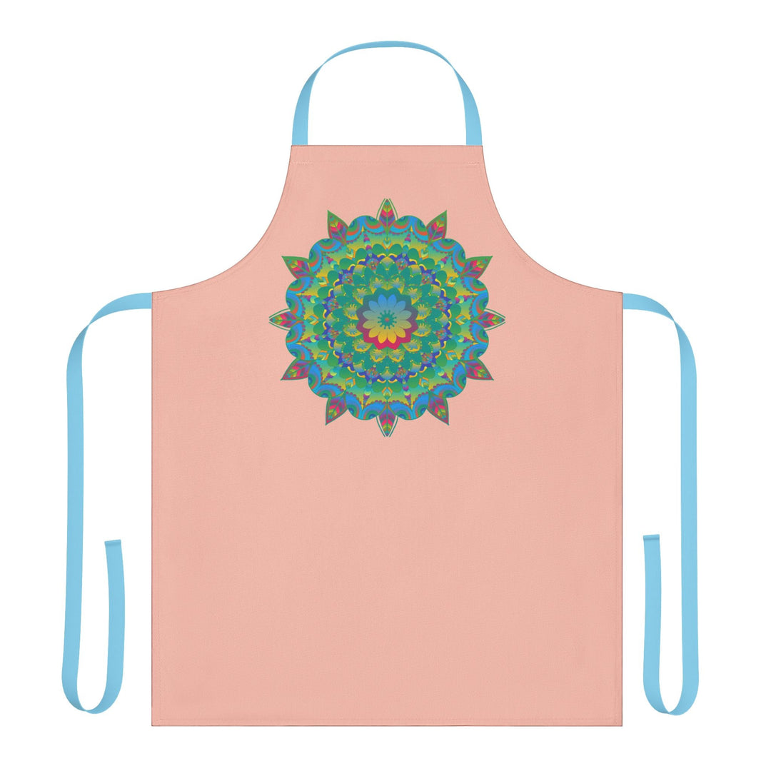 Peach Mandala Apron - Hand - Drawn Art Kitchen All Over Prints - Blululi