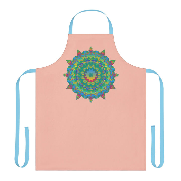 Peach Mandala Apron - Hand - Drawn Art Kitchen All Over Prints - Blululi