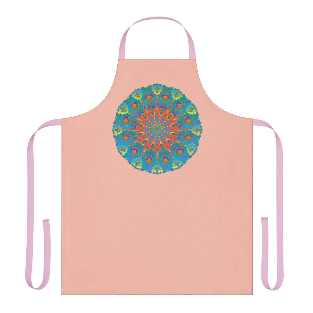 Peach Mandala Apron - Hand Drawn Art Kitchen Decor All Over Prints - Blululi