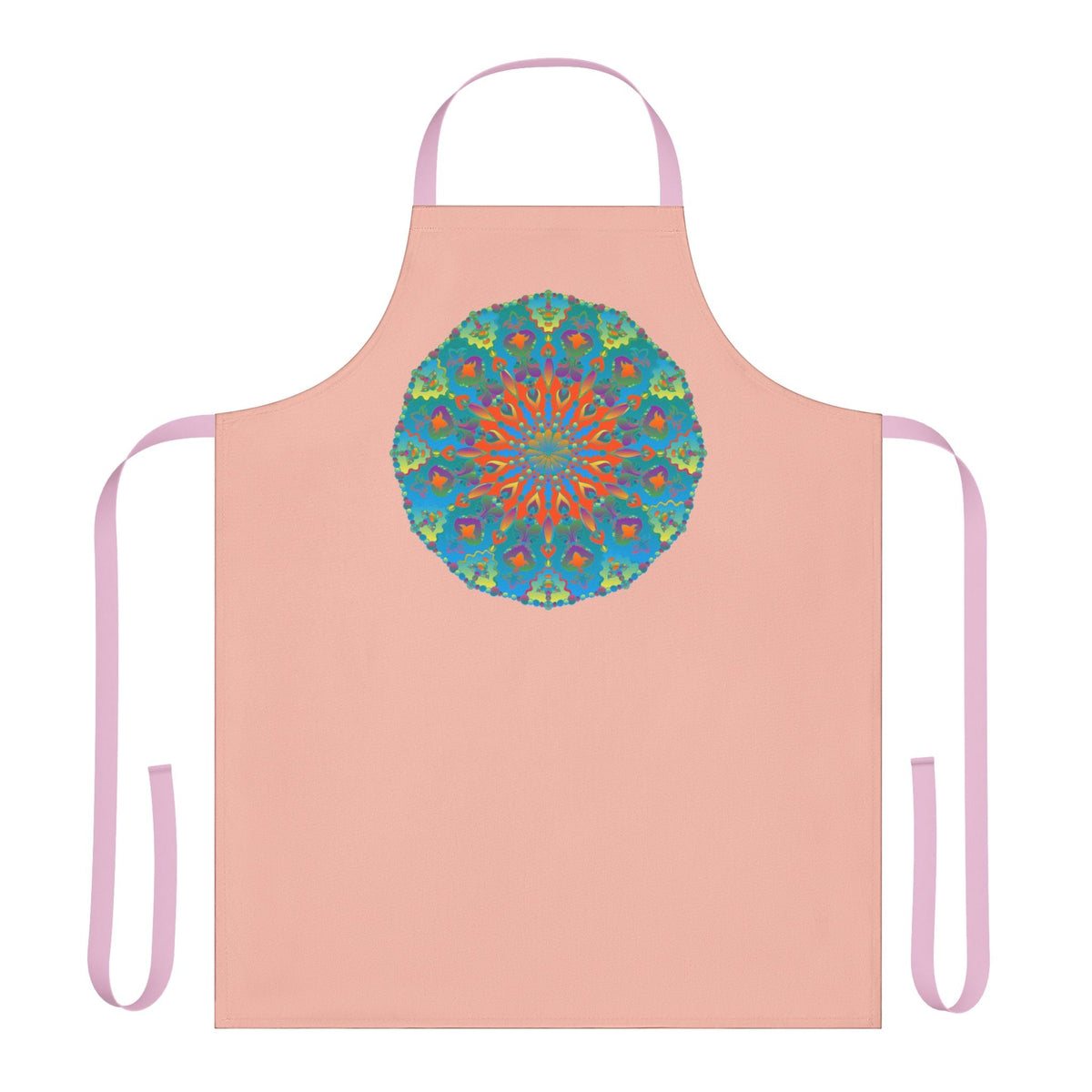 Peach Mandala Apron - Hand Drawn Art Kitchen Decor All Over Prints - Blululi