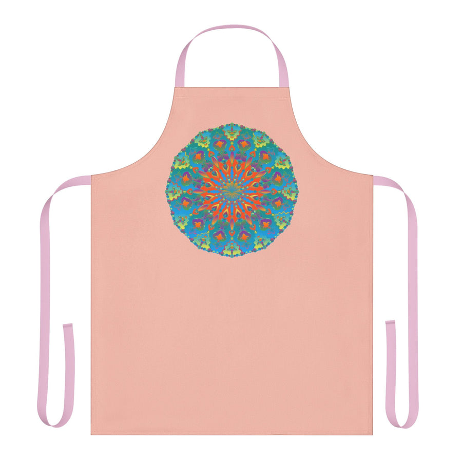 Peach Mandala Apron - Hand Drawn Art Kitchen Decor All Over Prints - Blululi