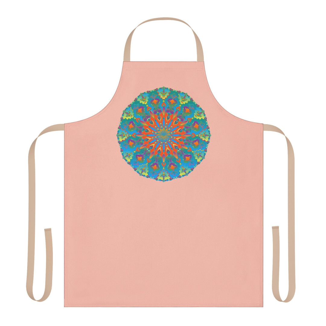 Peach Mandala Apron - Hand Drawn Art Kitchen Decor All Over Prints - Blululi