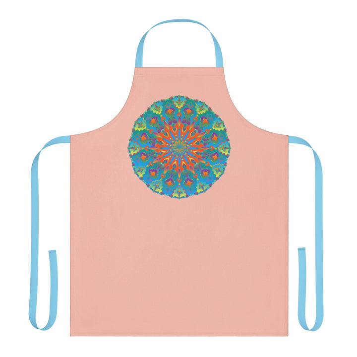 Peach Mandala Apron - Hand Drawn Art Kitchen Decor All Over Prints - Blululi