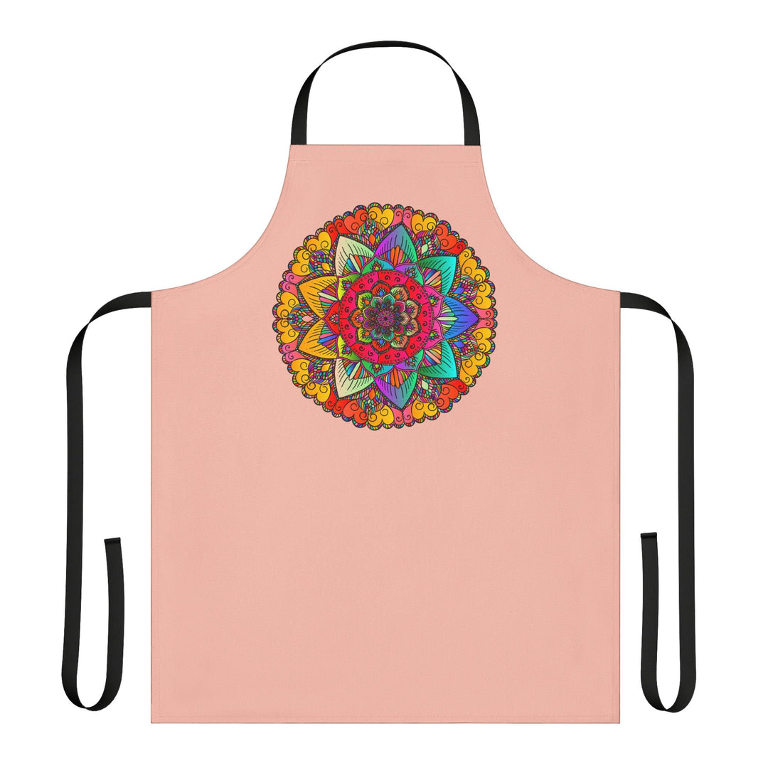 Peach Mandala Apron: Hand - Drawn Art Kitchen Decor All Over Prints - Blululi