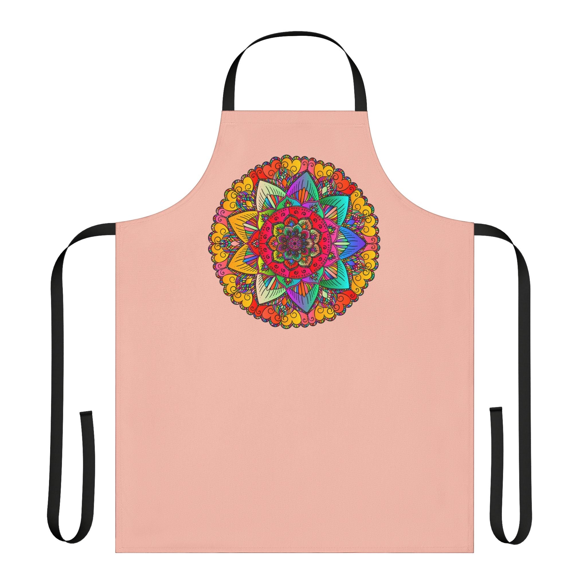 Peach Mandala Apron: Hand - Drawn Art Kitchen Decor All Over Prints - Blululi