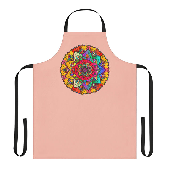 Peach Mandala Apron: Hand - Drawn Art Kitchen Decor All Over Prints - Blululi