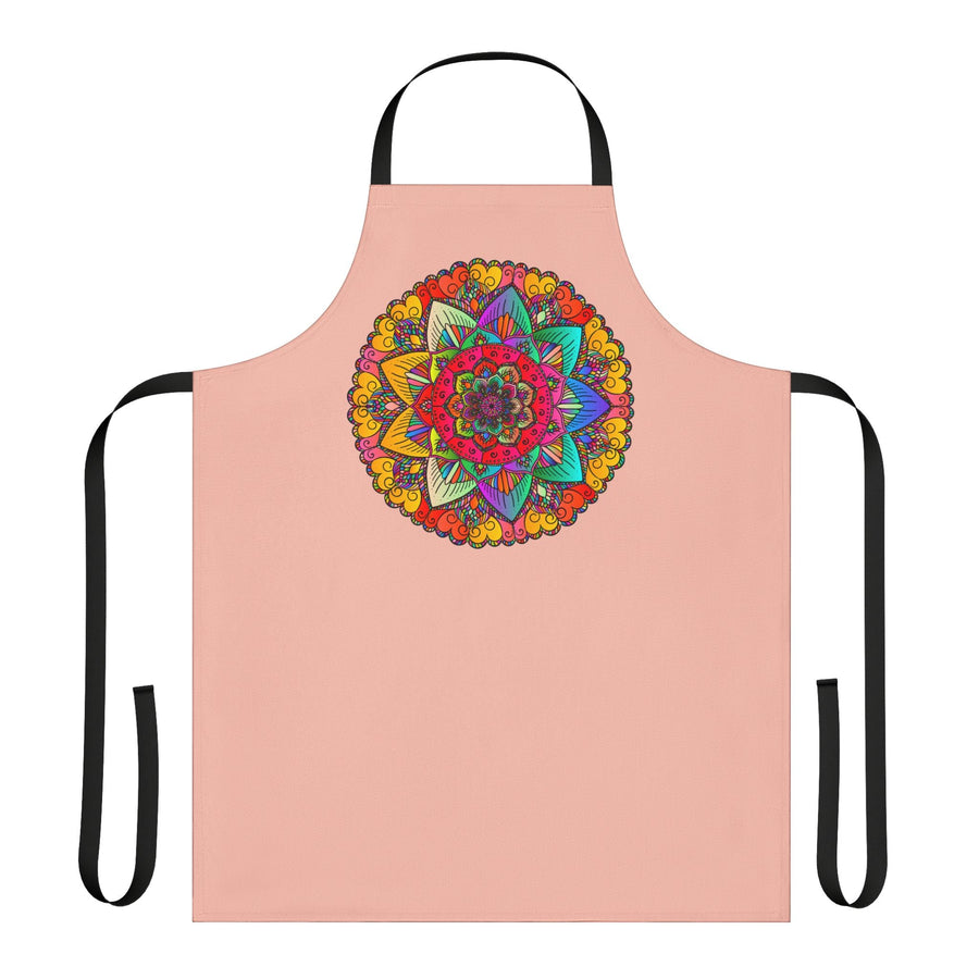 Peach Mandala Apron: Hand - Drawn Art Kitchen Decor All Over Prints - Blululi