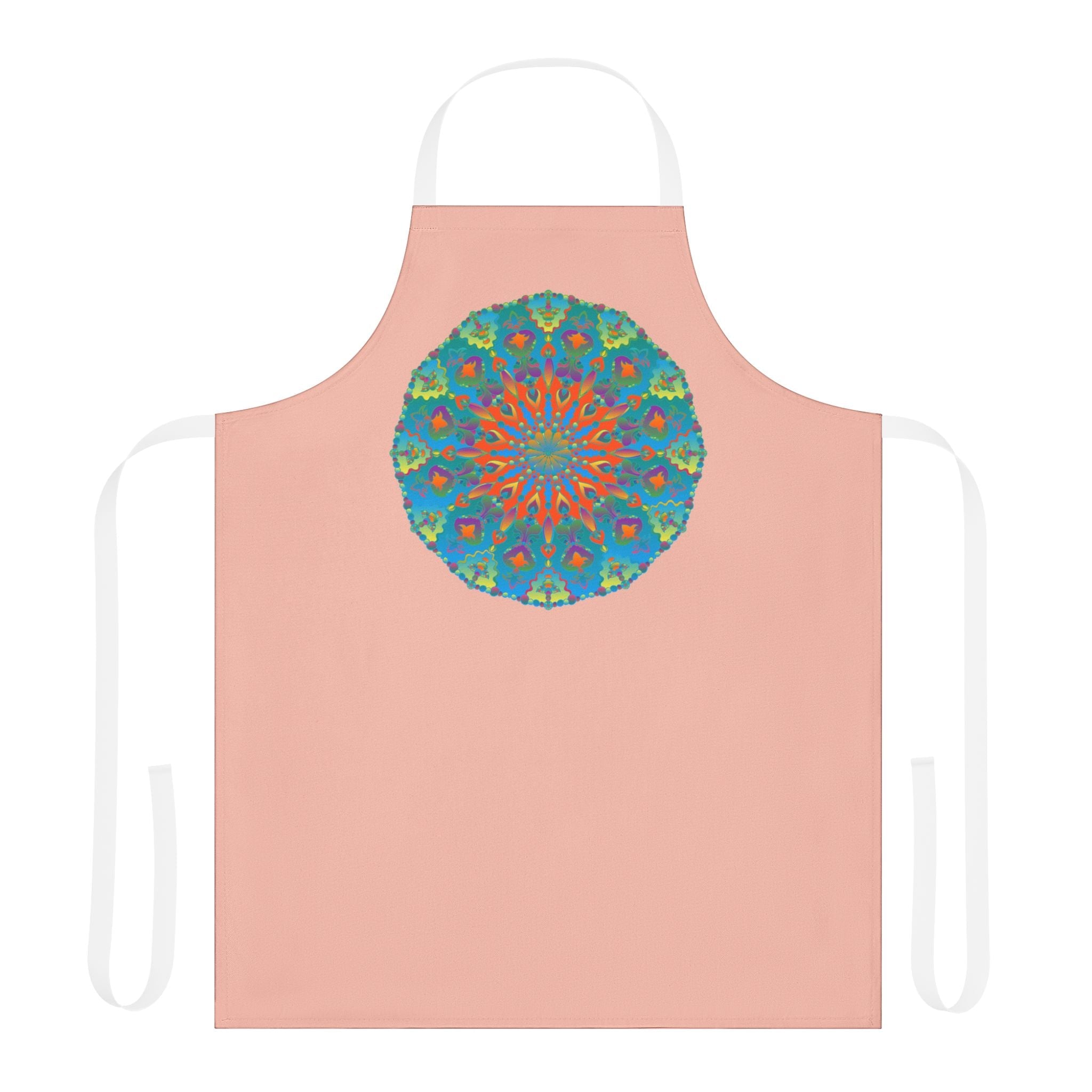 Peach Mandala Apron - Hand Drawn Art Kitchen Decor All Over Prints - Blululi