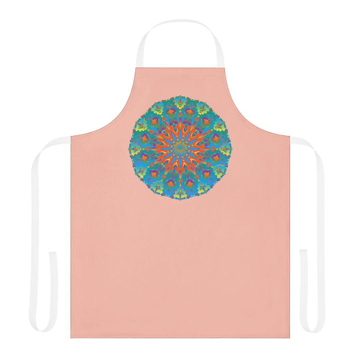 Peach Mandala Apron - Hand Drawn Art Kitchen Decor All Over Prints - Blululi