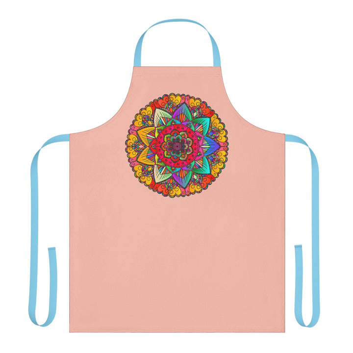 Peach Mandala Apron: Hand - Drawn Art Kitchen Decor All Over Prints - Blululi