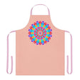 Peach Mandala Apron - Hand - Drawn Floral Art All Over Prints - Blululi