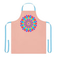 Peach Mandala Apron - Hand - Drawn Floral Art All Over Prints - Blululi