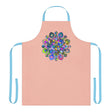 Peach Mandala Apron - Hand - Drawn Floral Design All Over Prints - Blululi