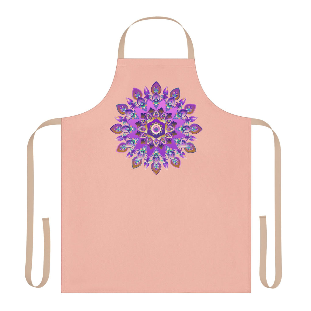 Peach Mandala Apron - Purple, Pink, Gold Art All Over Prints - Blululi