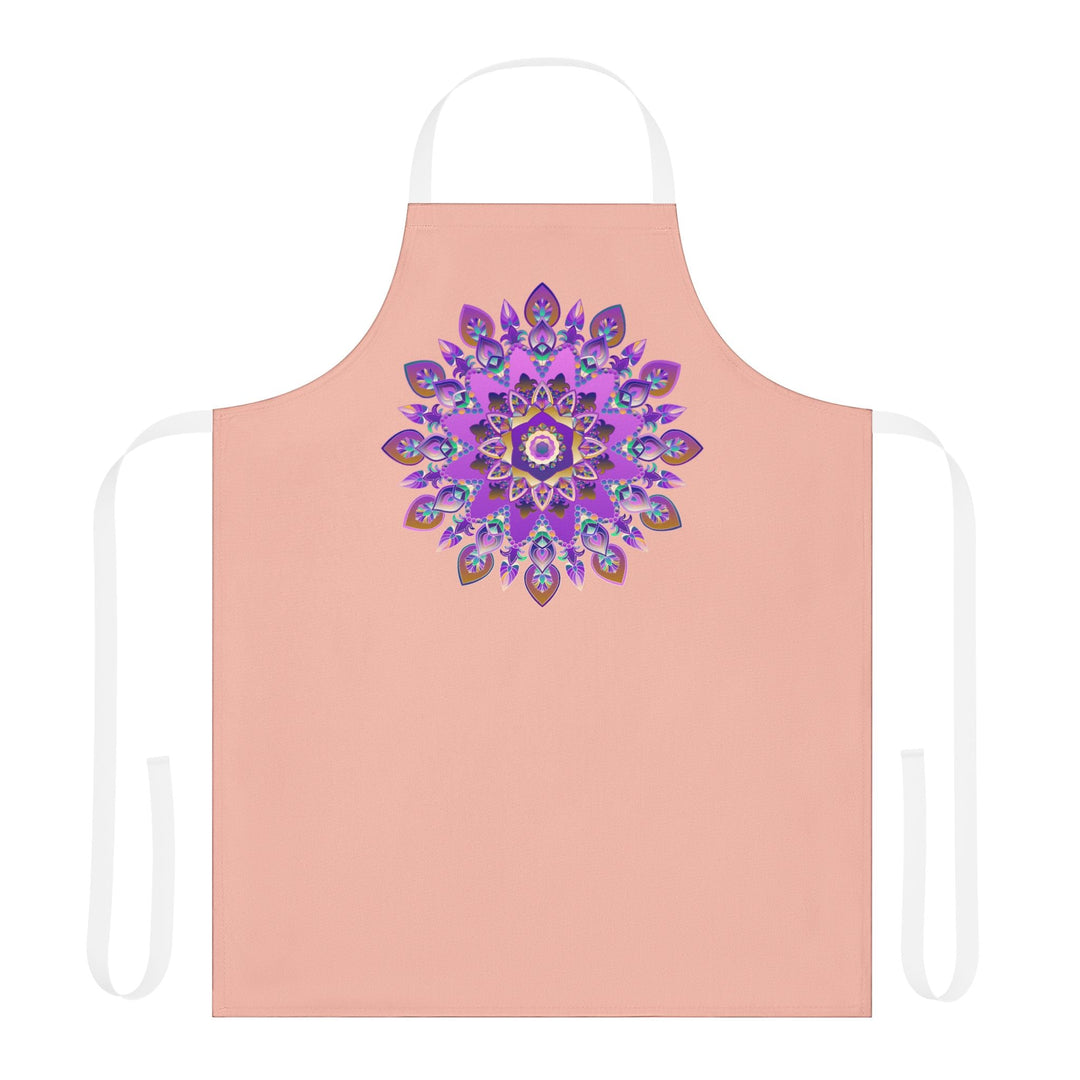 Peach Mandala Apron - Purple, Pink, Gold Art All Over Prints - Blululi