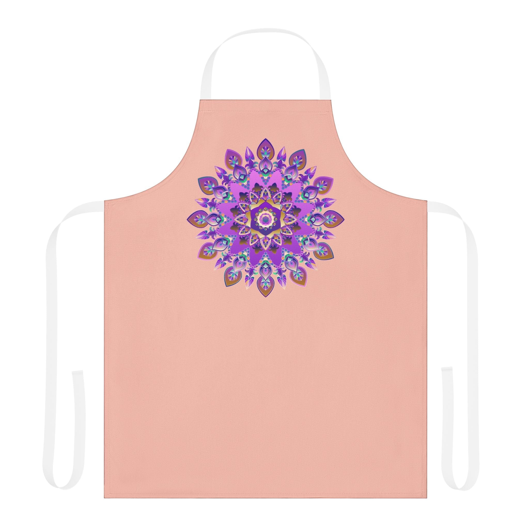 Peach Mandala Apron - Purple, Pink, Gold Art All Over Prints - Blululi