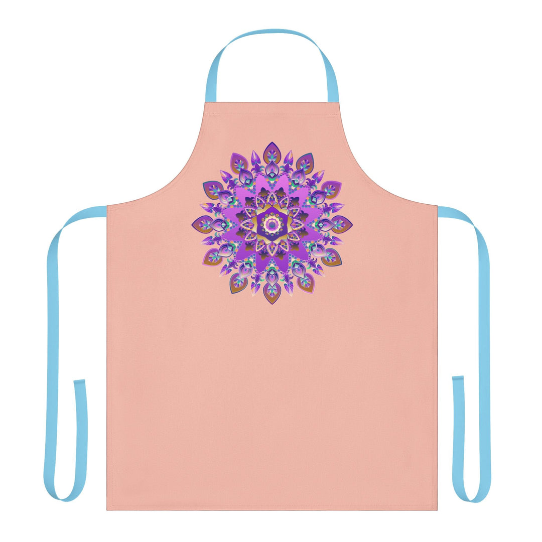 Peach Mandala Apron - Purple, Pink, Gold Art All Over Prints - Blululi